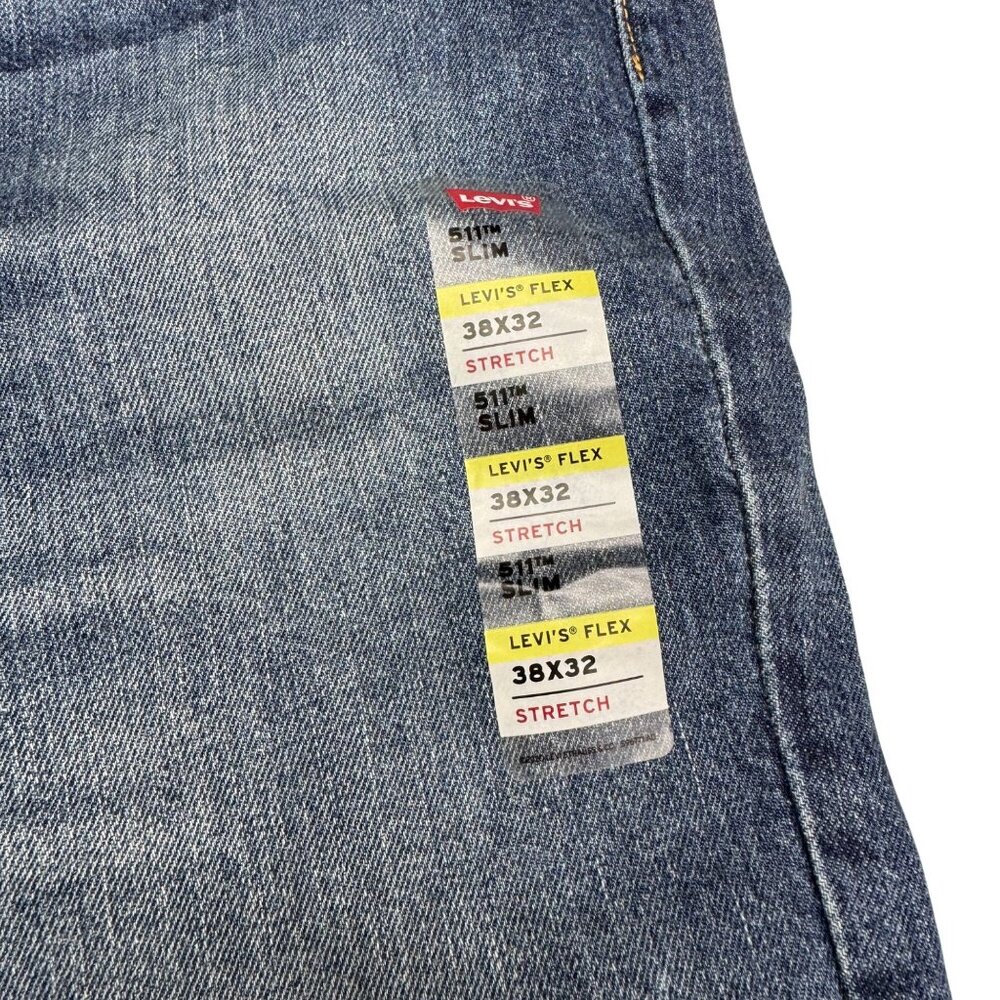 NEW Levi's Flex 511 Slim Fit Stretch Blue Jean Men's Denim Pants, Size 38x32 - Picture 6 of 12